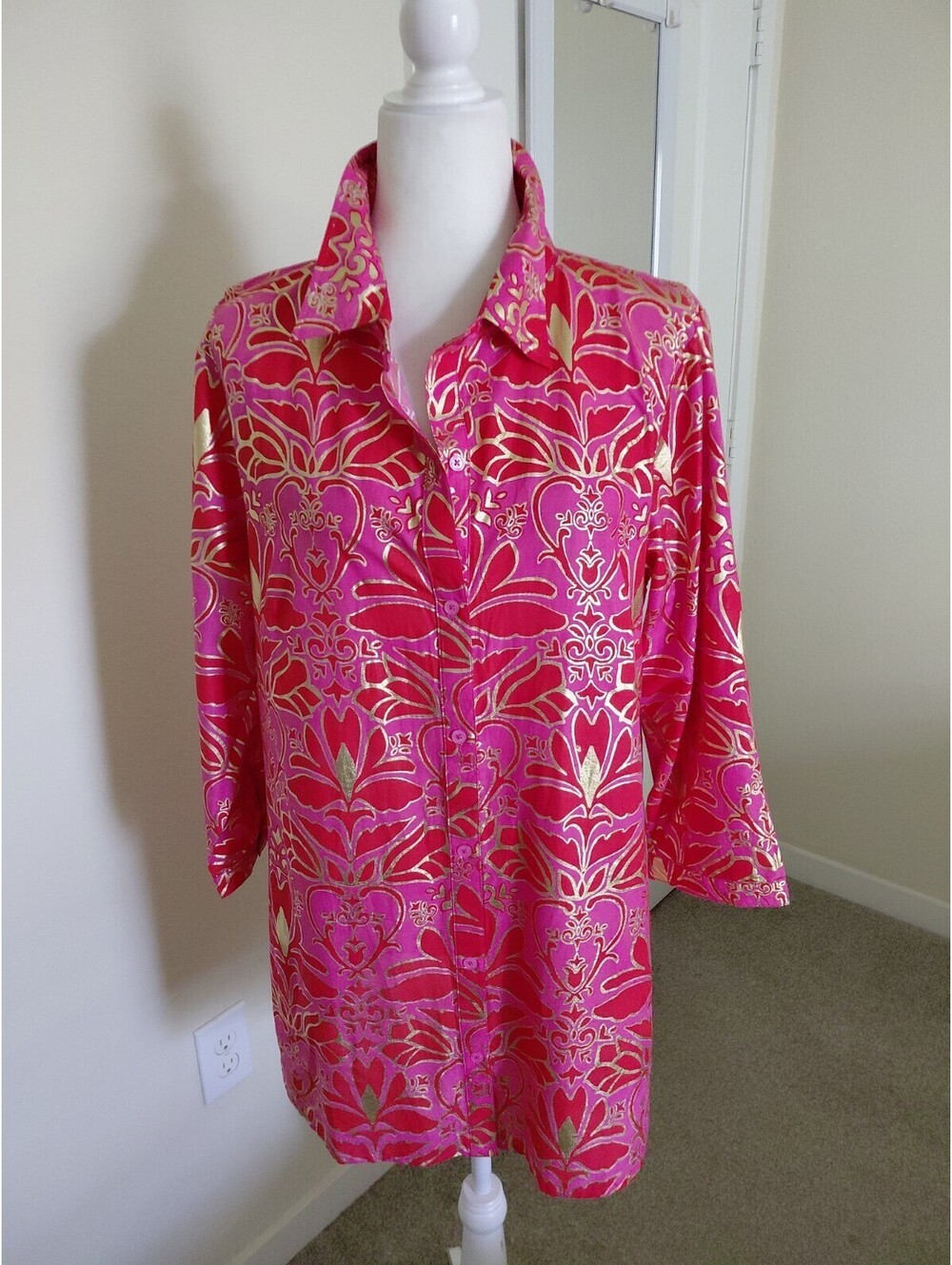 Jude Connally Sharon Top Cotton Voile Multicolor Size XL EUC #847 - Picture 2 of 10